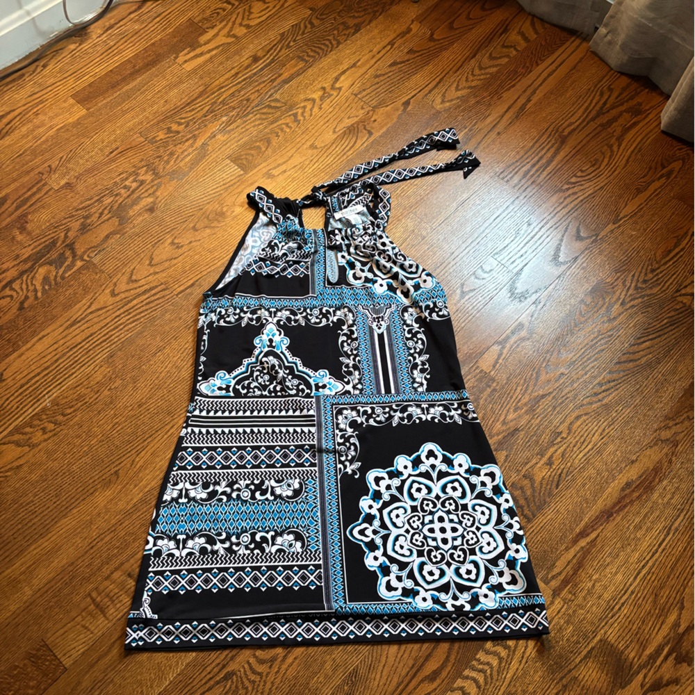 White House Black Market Geometric Halter Dress